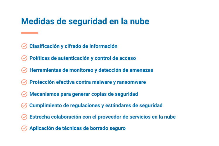 Medidas de seguridad en la nube
