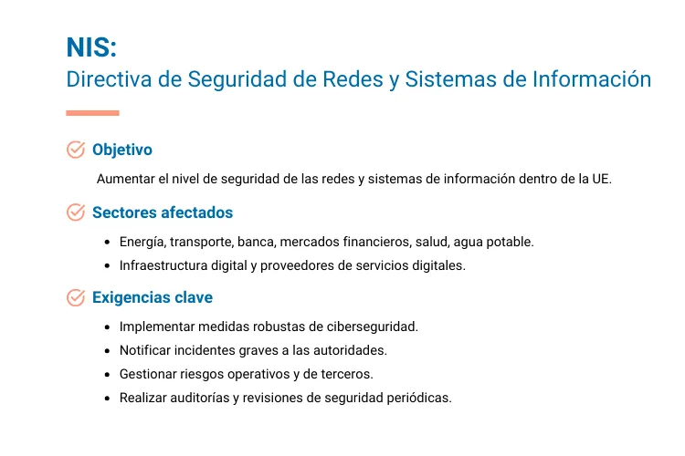 NIS: directiva de seguridad de redes y sistemas de información